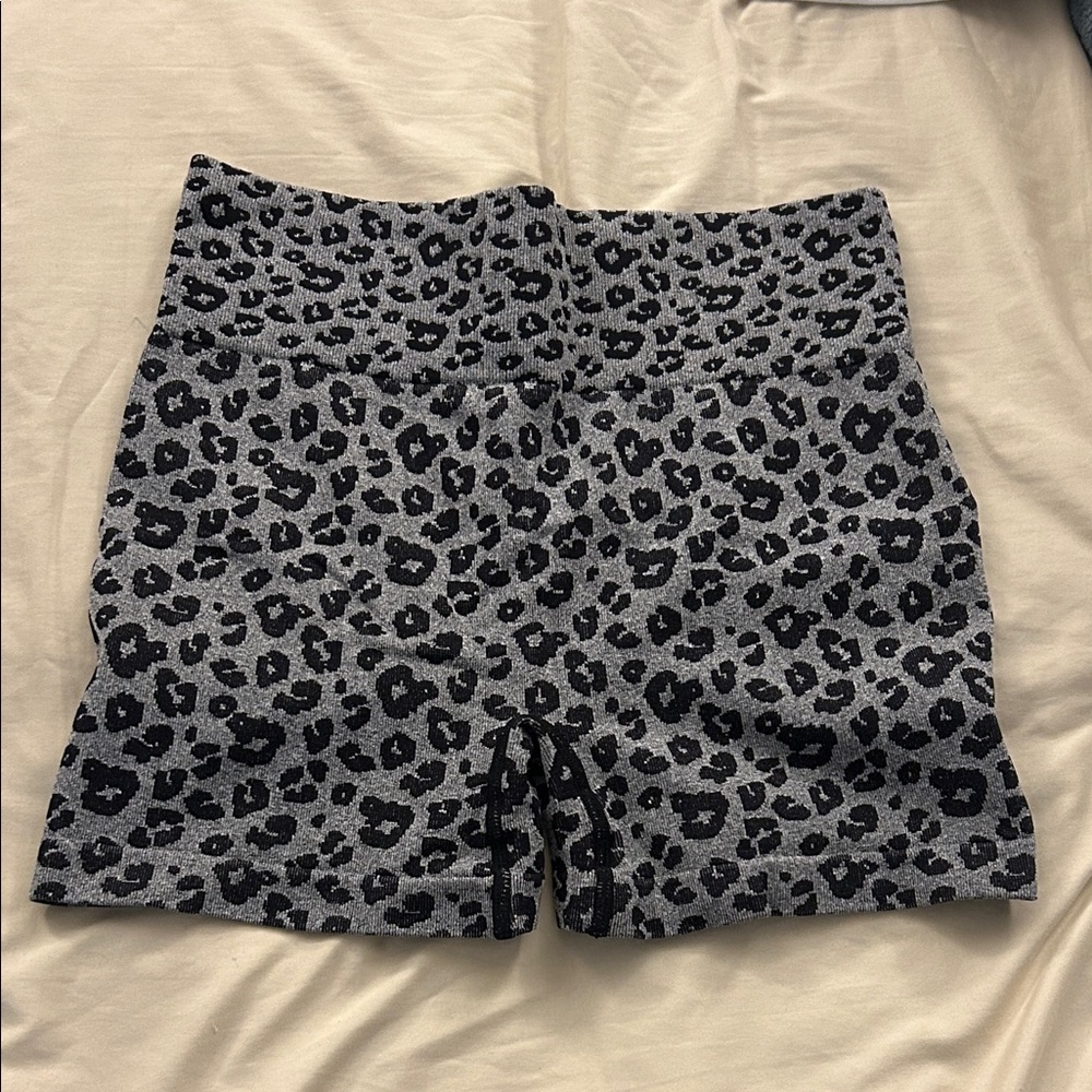 Gray Leopard Print Women's Shorts